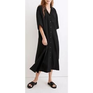 Madewell Black Button-Down Maxi Dress